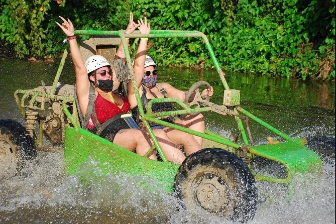 6 in 1 tours Full Day Safari, Zipline, Buggies and Horse Riding - Zipline: Helmets On, Guides Keeping It Straight