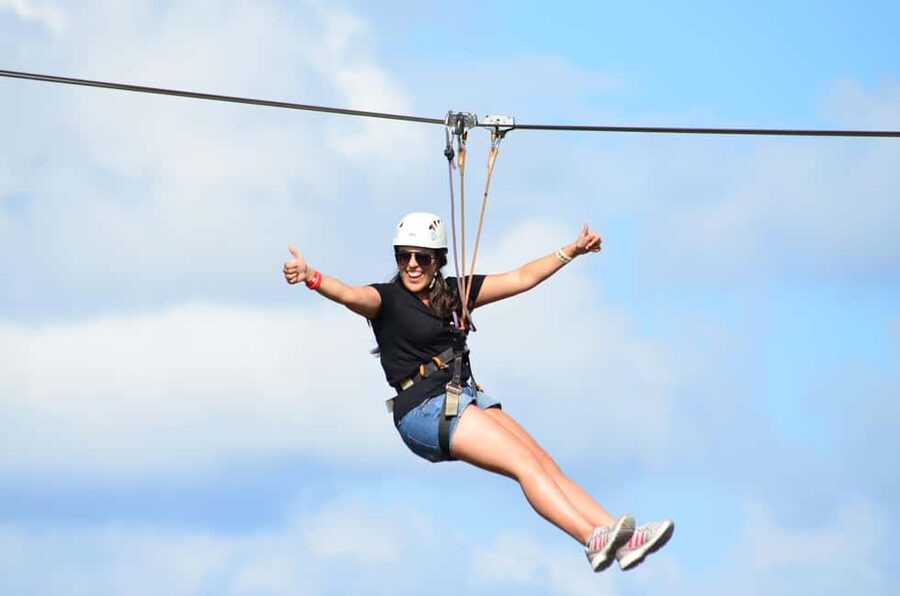 Buggy Ride, Zipline Splash & Waterfall Pool Combo with Lunch - Mega Zipline Splash: 6 Lines, a Himalayan Bridge, and Water Landing