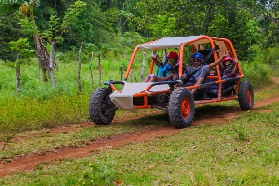 Flintstones Buggy, Cave and Adventure in Bavaro - Driving the automatic buggy in Bavaro’s rugged countryside