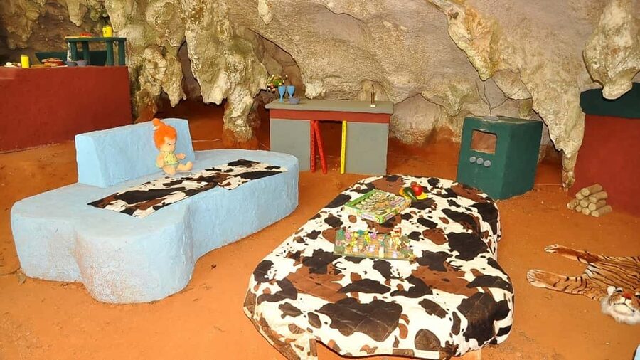 Flintstones Buggy, Cave and Adventure in Bavaro - Fantasy Cave: stalactites, stalagmites, and uneven cave-floor reality