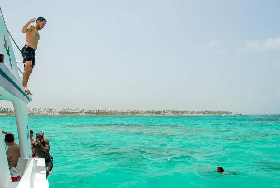 Party Boat and Snorkelling in Punta Cana - Natural pool party: where the DJ and water time meet