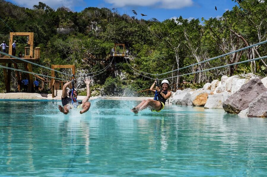 Punta Cana: Blue Hole and Scape Park Cap Cana Entry Ticket - Zip Line Eco Splash and Super Ride: flying with a splash and a superhero moment