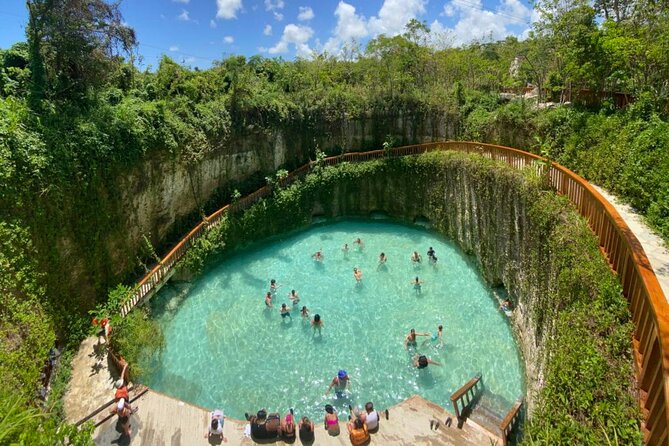 Punta Cana Buggy Tour, Blue Lagoon, Dominican Village and Lunch - Blue Lagoon Cenote Swim: Cold Water, Clear Rules, Real Fun