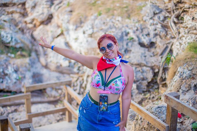 Punta Cana Vip Buggy: Cave, Macao Beach, Free Pick-Up - Cueva Taína cenote swimming: illuminated stalactites and real water time