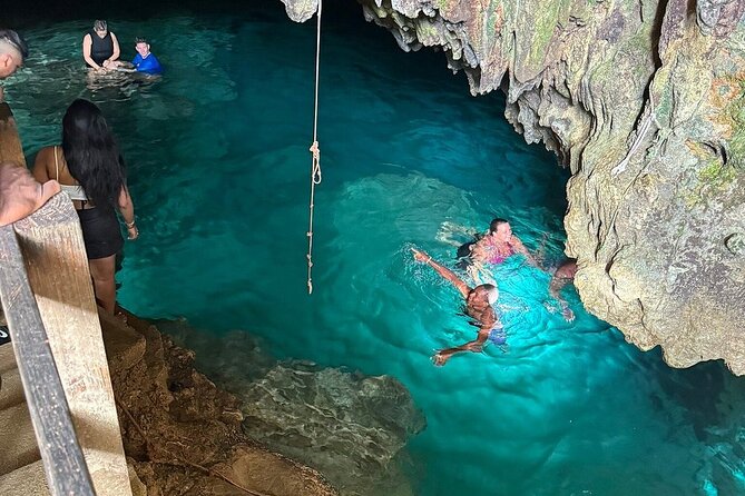 Road Off Buggy Adventure – Drive, Swim & Taste Dominican Culture - Hoyos de Salado cenote: swim time in a cave setting
