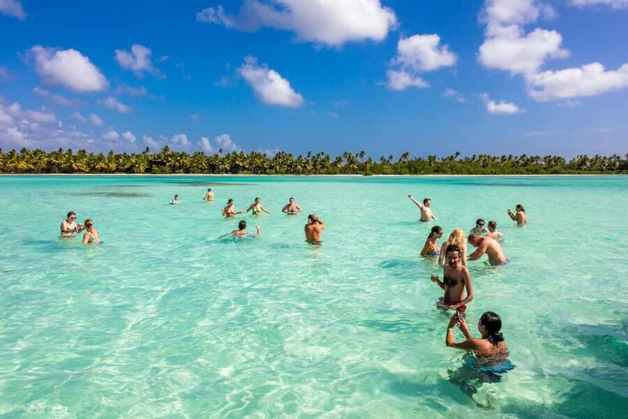 Saona Island from Punta Cana Day Trip with Open Bar - The Natural Pools swim and the floating bar moment